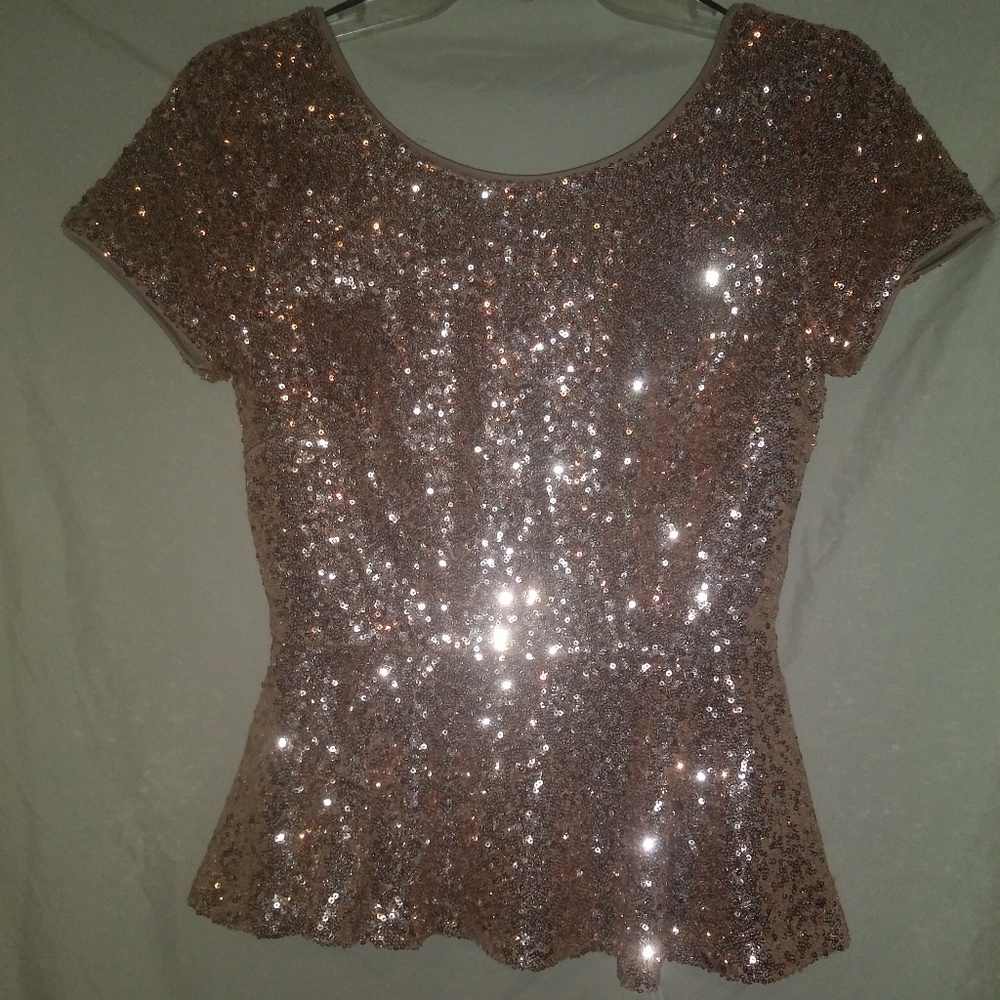 Forever 21 Champagne gold sequins blouse
